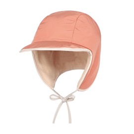 Baby Winter Earflap Beanie Hat Fleeced Lined Trapper Hat Waterproof Outdoor Skull Ski Cap Toddler Winter Warm Hooded Earflaps Hat for Boys Girls 2-4 Years Old Orange