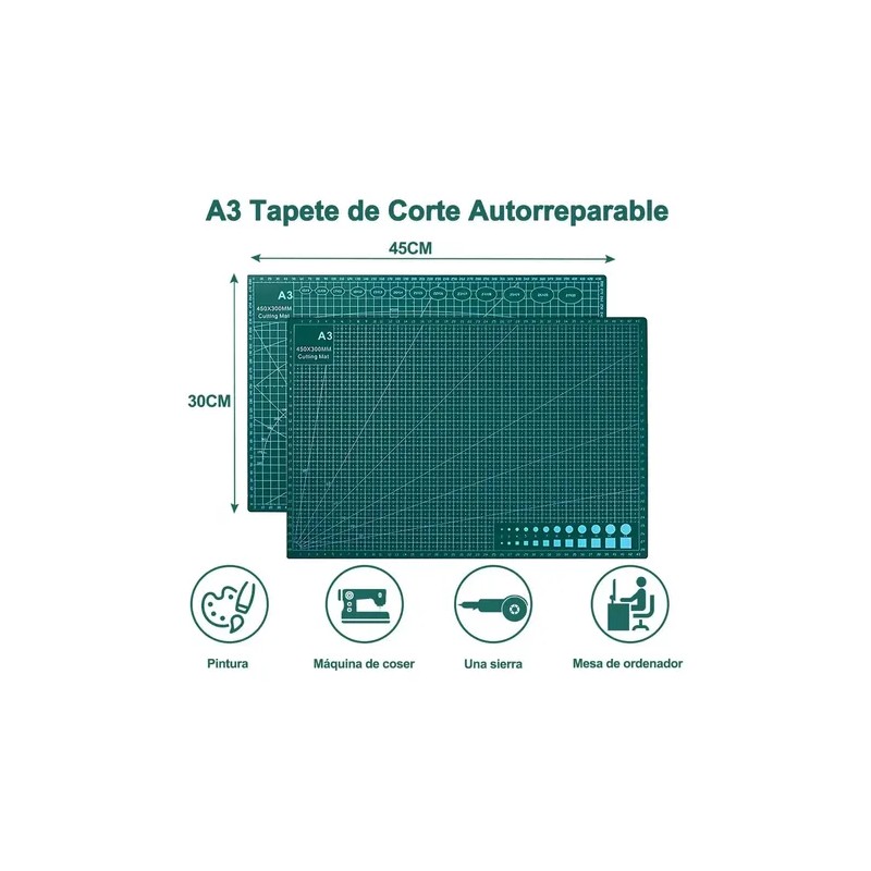 Esterilla de Corte A3 Autocurable para Scrapbooking y Manualidades