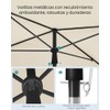 SONGMICS Sombrilla de Patio, Parasol de Exterior, Techo Inclinable, para