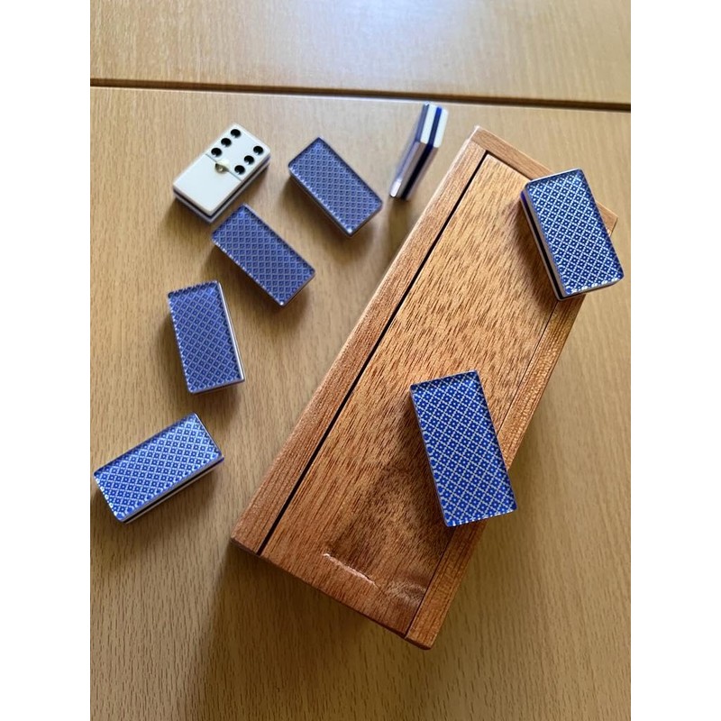 Domino Profesional Azul en Caja Madera Valenciana