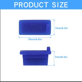 Auvotuis 20Pcs Silicone USB Port Cover, USB A Type Female Cover Plug Protector, Blue