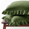 FMLIUY Set of 2 Microfiber Ruffle Pillow Cases Standard Size