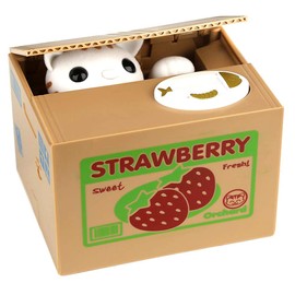 Justup Children’s Cat Money Box, Sweet Thieving Cat Money Box, Piggy Bank Gifts For Children