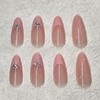 ROFIBUT Pink French Tip Press on Nails Long Stiletto Fake