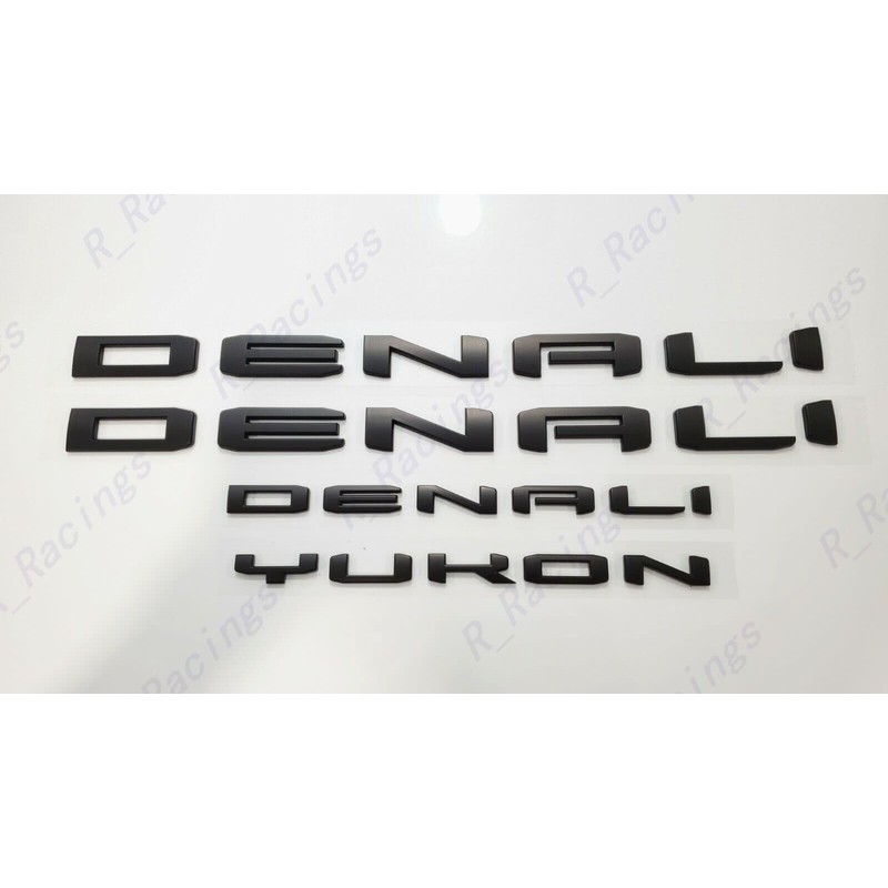 4Pc Set Denali Yukon Emblems Fender Door Rear Tailgate Letters