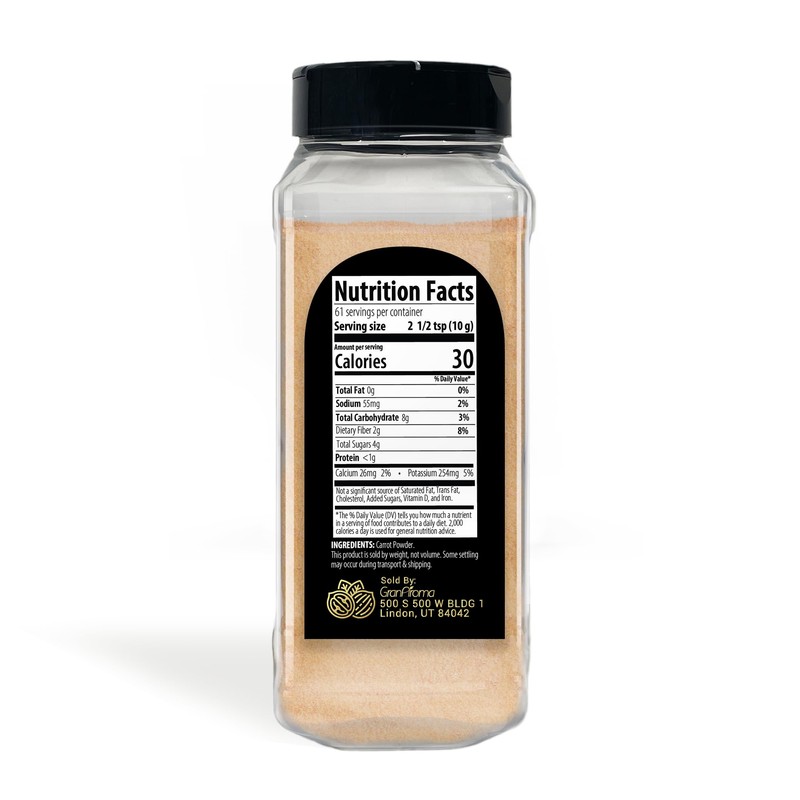 GranAroma Carrot Powder, Smoothies & Juices, Slightly Sweet (1.35 Pound)