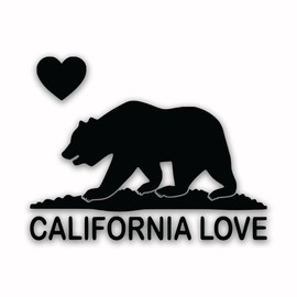 California Love Bear Vinyl Decal Sticker | Cars Trucks Vans Walls Laptops Cups | Black | 5.5 inches | KCD1023