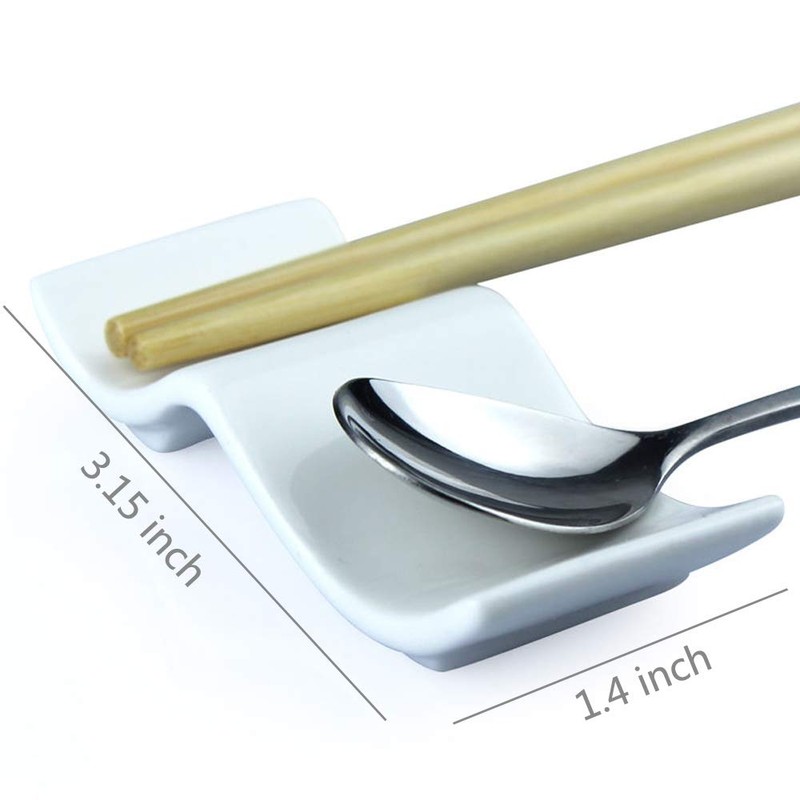 Ceramic Chopsticks Rest Rack Set of 6pcs,Chinese Style Dinner Spoon
