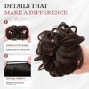 2PCS Messy Bun Hair Piece for Women, Small Donut Bun