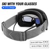 Odoland Magnetic Interchangeable Ski Goggles with 2 Lens, Large Spherical