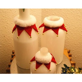 Christmas Cat Collar with Bells, Christmas Holiday Cat Knitted Scarf, Pet Costume Bandana Scarf for Puppy Kitty (Small)