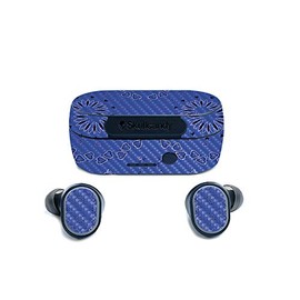 MightySkins Carbon Fiber Skin for Skullcandy Sesh True Wireless Earbuds - Blue Bandana | Protective, Durable Textured Carbon Fiber Finish | Easy to Apply, Remove, and Change Styles | Made in The USA