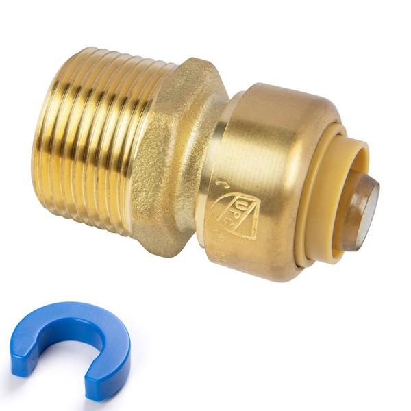 JUWO 3/4" x 1" NPT Male Adapter for PEX, Copper,