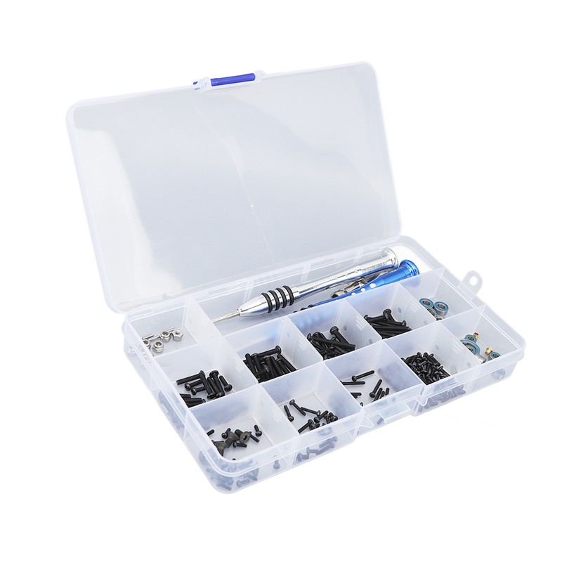 205 Pieces RC Repair Tools Round Flat Head Screws Bearings