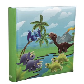 Arpan 4 x 6'' Kids Cute Dinosaurs in Prehistoric Scene Slip In Memo Childrens Photo Album For 200 Photos