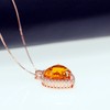 Uloveido Citrine Yellow Topaz Sterling Silver Love Heart Pendant Necklace