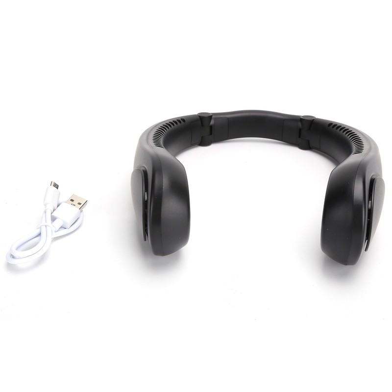 Portable Neck Fan with Music Speakers Wearable Rechargeable Fan with