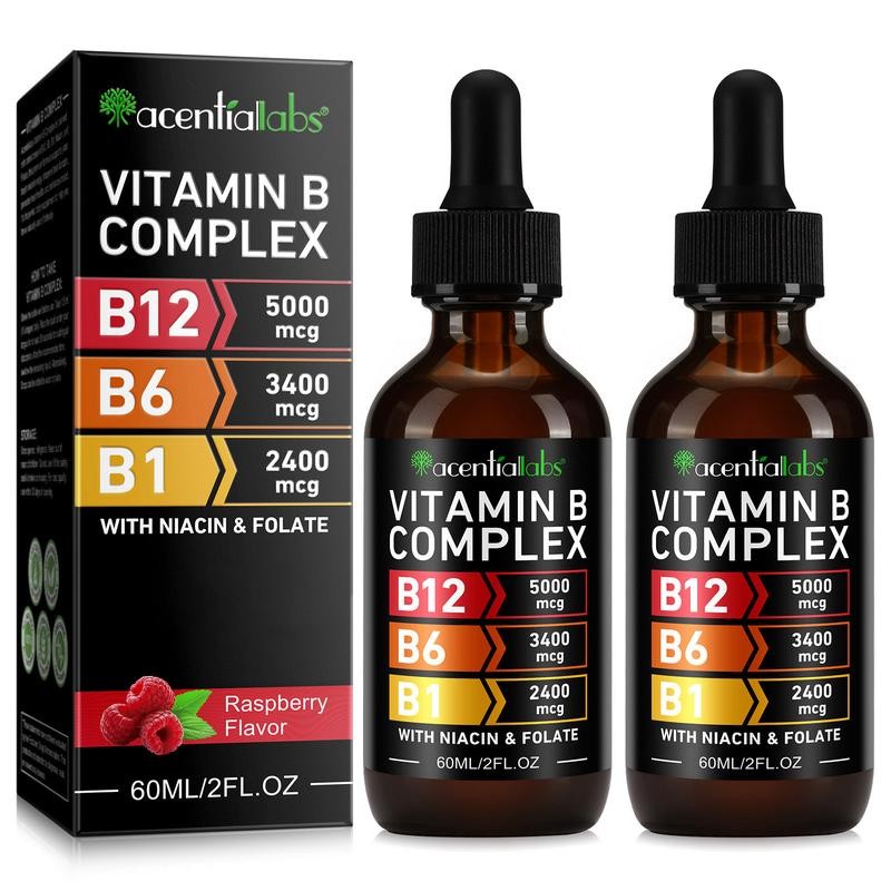 acentiallabs Vitamin B12 Liquid Drops, B12 Sublingual 5000 mcg, Vitamin
