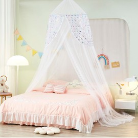Nattey Bed Canopy for Girls,Unicorn Bed Canopy with Lights Bed Tent,Canopy for Bed Girls Room Decor, Canopy for Twin to King Size Bed