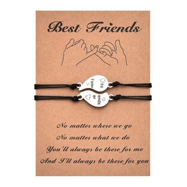Long Distance Friendship Bracelets Gifts for Women Girls Best Friend Birthday Gifts for Women Girls Bestie Heart Matching Bracelets for Best Friends 2 Female Bestfriend Soul Sister Gift Ideas