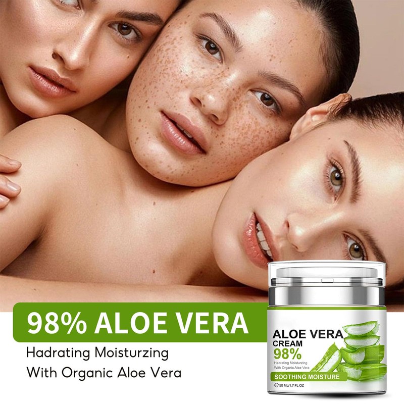 Aloe Vera Moisturizer Facial Cream,Facial Cream With 98% Organic Aloe