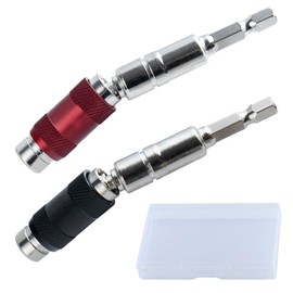 LEONTOOL 2 Pack Pivoting Bit Tip Holder Magnetic Screw Drill Tip, 1/4 Inch Hex Quick Release Flexible Screwdriver Bit Holder Drill Bit Extension Screw Holder Extender for Narrow Spaces or Corners