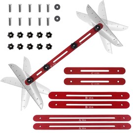 Stair Treads Gauge Template Tool - Stair Jig, Measuring Stair Tool, Shelf Scribe Tool for Stairs, Risers, Shelf and Cutting Drywall, 12 in to 60 in,Red