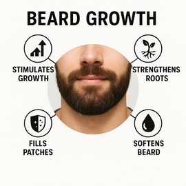 Elixir Beard Growth Oil, Natural Growth Thickener, Premium Blend with Apricot, Avocado, Macadamia, Argan Oils, Bergamot & Cardamom Scent, As Seen in GQ & VOGUE magazine