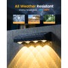 JOFIOS Fence Lights Solar Powered 12 Pack, Warm White, Cool
