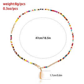 VYIBPDY Boho Necklace Women's Boho Necklace, Colourful Necklace Women, Boho Chain, Colourful Pearl Necklace, Boho Jewellery Women, Boho Style Outer Banks Jewellery, Boho Chain Long 75 cm, pink