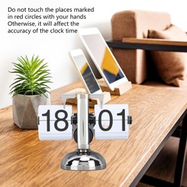 Digital Flip Down Clock, Retro Mechanical Folding Watch with Internal Gear, Large Digit Display, Foldable Clock 24H Small Desk Clock for Home Office Decoration (White Side)