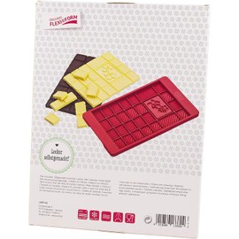 Lurch 83090 Schokoladentafel / Gussform mit Blumenmotiv aus 100% BPA-freiem Platin Silikon, ruby, Rubinrot