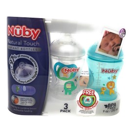 Natural Touch 3-PK Infant Baby Bottles | 0 M Slow Flow