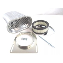 Bous Performance Hill born Style Finned 4150 Single Carb Hood Scoop Polished E40004P