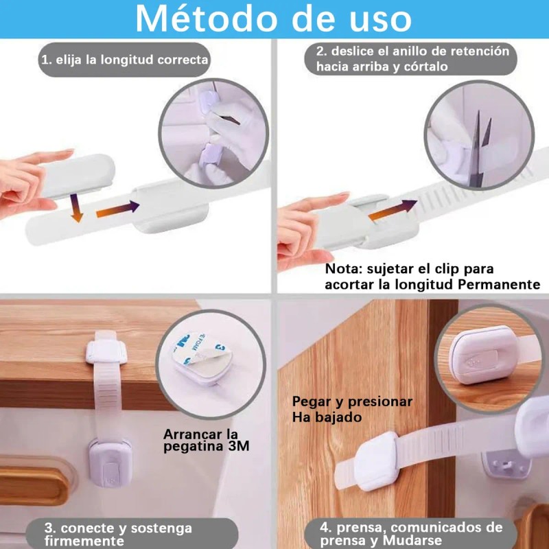 Cerraduras De Seguridad Para Niños 10 Pcs, Seguros Para