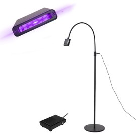 Upgraded V Light Hair Extension Lamp with Stand and Foot Petal Control, 360° Flexible Adjustable & Bendable Gooseneck UV Hair Extension Lamp