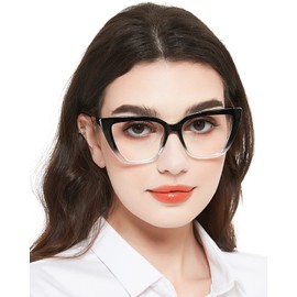 MARE AZZURO Oversized Reading Glasses 2.50 Women Large Cat Eye Readers 100 125 150 175 200 225 250 275 300 350 400 500 600 (Black+clear, 2.5)