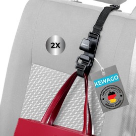 Kewago Car Bag Holder for Headrest - 1 Piece Handbag Holder & Bag Hook - Practical Car Accessories - 6 kg Load Capacity, Easy to Assemble