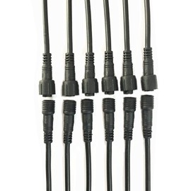 HUALAND 6 Pair Black 3 Pin Waterproof Connector，Waterproof Male Female Cable led Connector for for Garden Lights Path Lighting Indoor/Outdoor LED Strip Lights