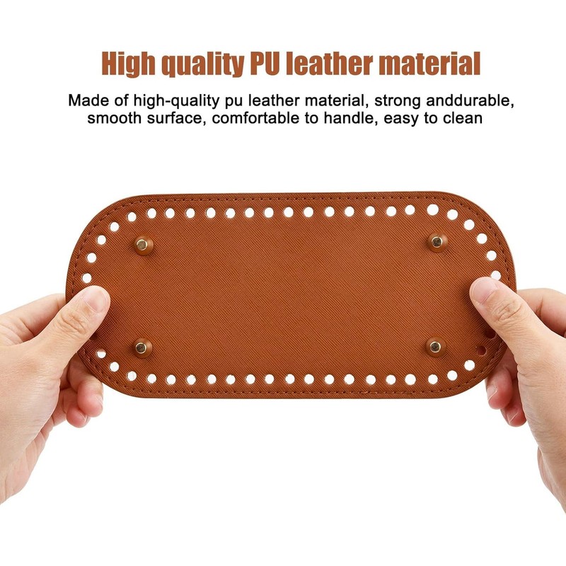 Novocloud 3 Pcs PU Leather Bag Bases with 6 Pcs