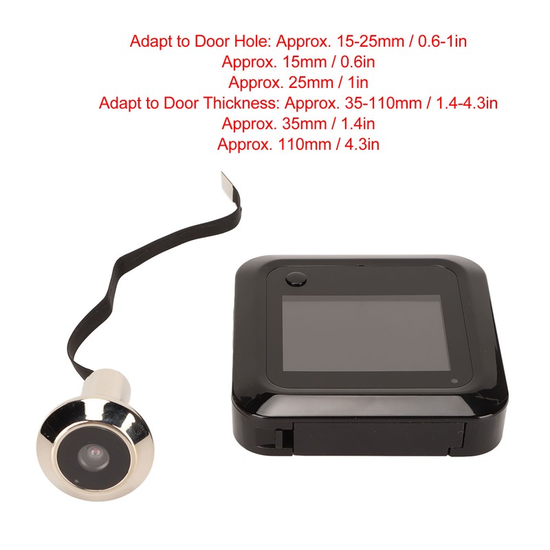 Home Video Doorbell 145 Degree Wide Angle 2.4in Digital LCD