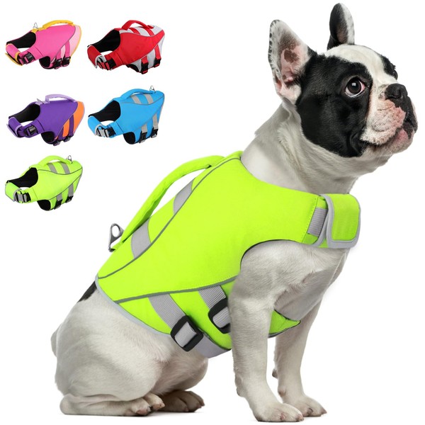 Queenmore Small Dog Life Jacket, Dog Life Vest for Swimming