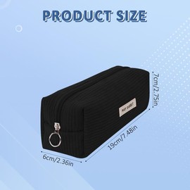 Yeria Deepton Pencil Case Corduroy Fabric Teenager Case School Pencil Case Large Storage Capacity Pencil Case Teenager for Pencil Case, gray, Modern