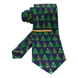 JEMYGINS Men's Christmas Tie and Tie Clip Set - m