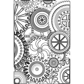Sizzix 3—D Texture Fades Embossing Folder Mini Mechanics di Tim Holtz, 665633