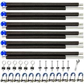 MSSVIGING Universal Trampoline Enclosure Poles Replacement Kit – 6 Straight Poles & Hardware for 10, 12, 14, 15FT Trampoline Frames