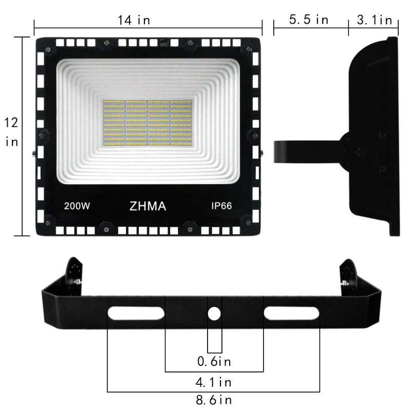 200W LED Flood Light Outdoor, 20000lm Super Bright Work Lights,