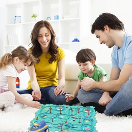 25PCS Puzzle Racer Kids Car Track Set, Ocean Series Jigsaw Puzzle Racer Car Track Set Puzzle Track Car Play Set Preschool Gifts for Kids Christmas Birthday Gift for Boys Girls