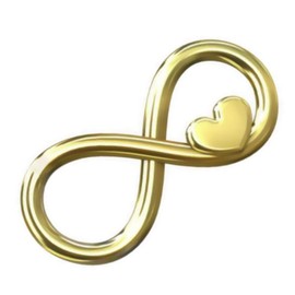 DIY925 My-Bead Connector, Infinity Heart Carrier, 925 Sterling Silver, 24 Carat Gold-Plated, 16 mm Pendant in Jeweller's Quality