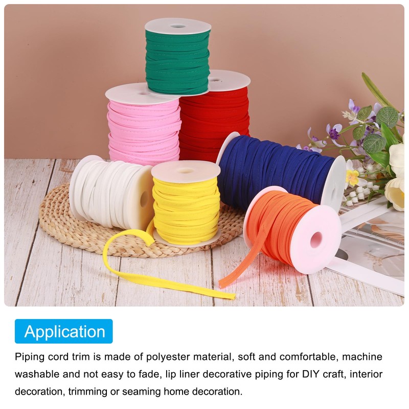 sourcing map Piping Cord Trim 50 Yards 1/2 Inch Piping